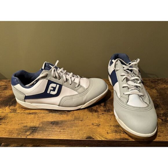 FootJoy White and Blue Athletic Shoes - Picture 1 of 7